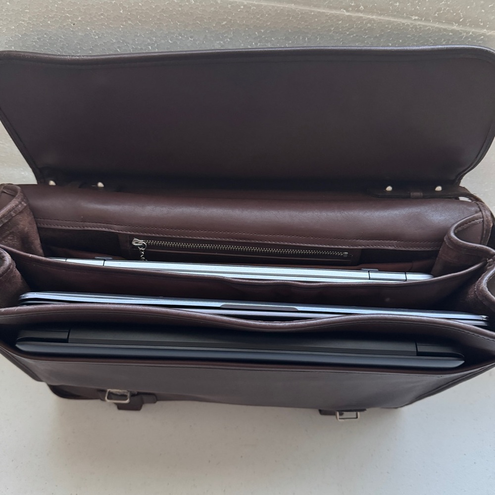 COACH LEATHER Unisex Madison #5325 Briefcase Laptop Bag Dark Brown Vintage - Picture 16 of 16